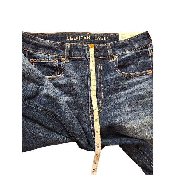 American Eagle Dark Wash Super High Rise Baggy Wide Leg Dreamy Drape Jean 2 Long - Picture 9 of 11